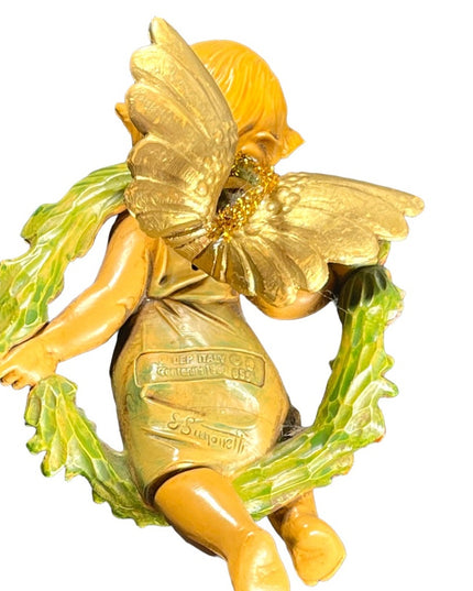 Vintage Simonetti Dep Italy Italian ANGEL wall ornament Cherub Hand painted