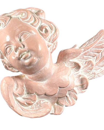 Vintage Hand painted Art Deco 3D Angel cherub wall hanging plaster SOLID heavy