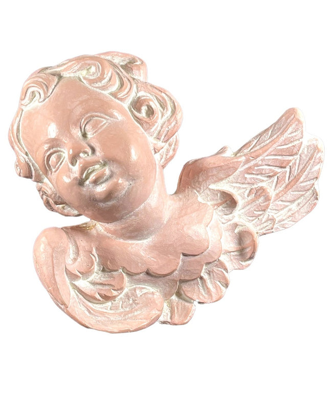 Vintage Hand painted Art Deco 3D Angel cherub wall hanging plaster SOLID heavy