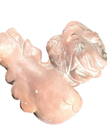 Vintage Hand painted Art Deco 3D Angel cherub wall hanging plaster SOLID heavy
