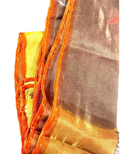 Vintage 1960s HONG KONG Lane Crawfords tourist scarf vacation yellow brown