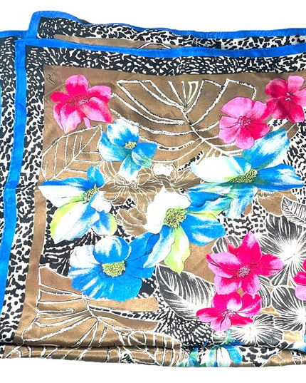 Vintage 1960s VERA Hawaiian flower silk scarf