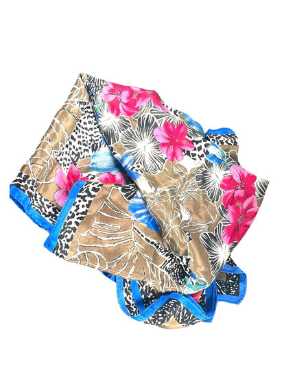 Vintage 1960s VERA Hawaiian flower silk scarf