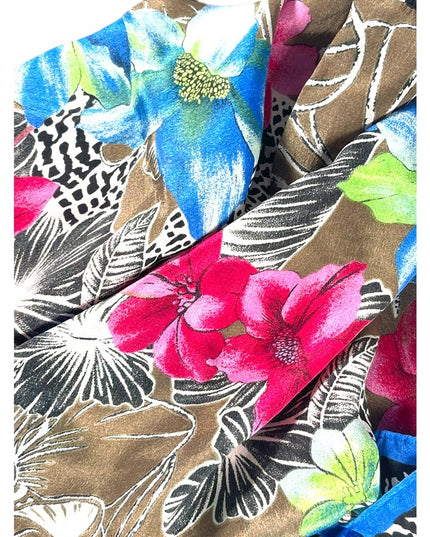 Vintage 1960s VERA Hawaiian flower silk scarf