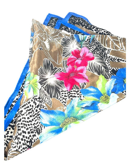 Vintage 1960s VERA Hawaiian flower silk scarf