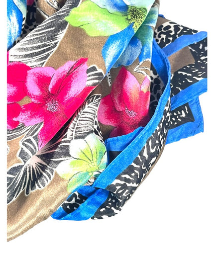 Vintage 1960s VERA Hawaiian flower silk scarf