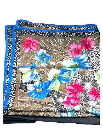 Vintage 1960s VERA Hawaiian flower silk scarf
