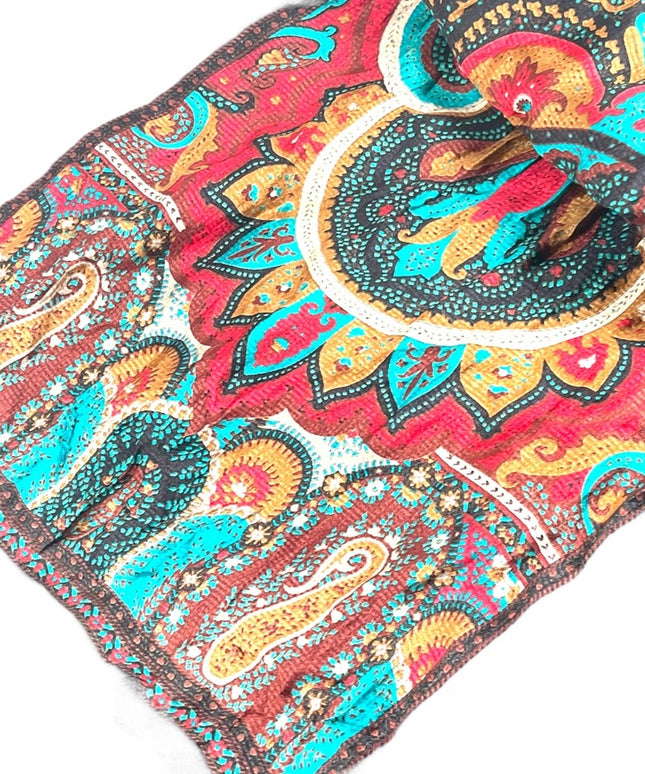 Vintage 1980s ECHO dark paisely colorful silk scarf