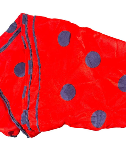 Vintage FRANCESCO Roma Italy Red w Blue Polka dots silk scarf nautical sailor