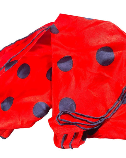 Vintage FRANCESCO Roma Italy Red w Blue Polka dots silk scarf nautical sailor