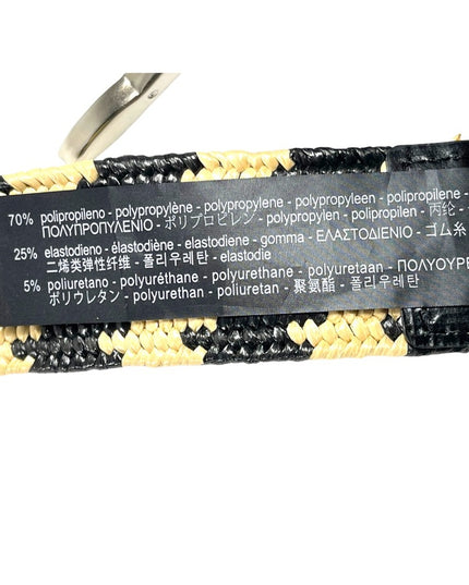 Zara Woven Black & Cream straw like belt 35”