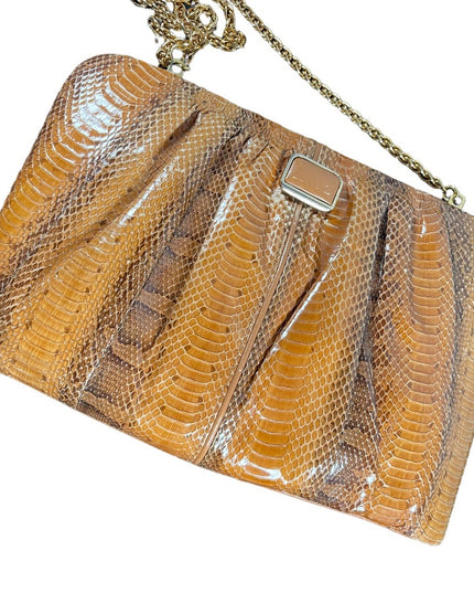 Vintage 1960s Snow White Snake skin leather clutch shoulder bag purse boho