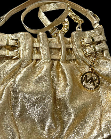 Lovely Gold Metalic Michael Kors Large shoulder bag hobo