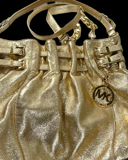 Lovely Gold Metalic Michael Kors Large shoulder bag hobo