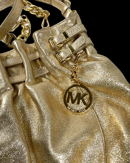 Lovely Gold Metalic Michael Kors Large shoulder bag hobo