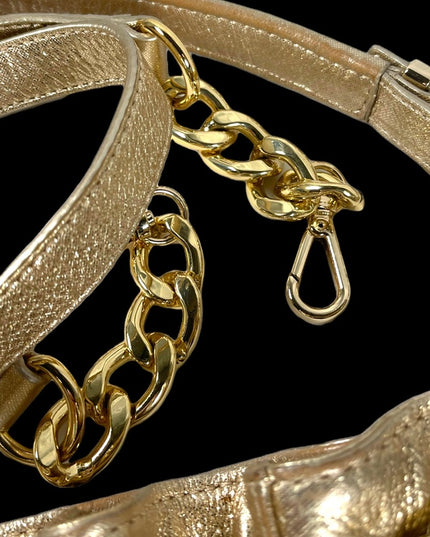 Lovely Gold Metalic Michael Kors Large shoulder bag hobo