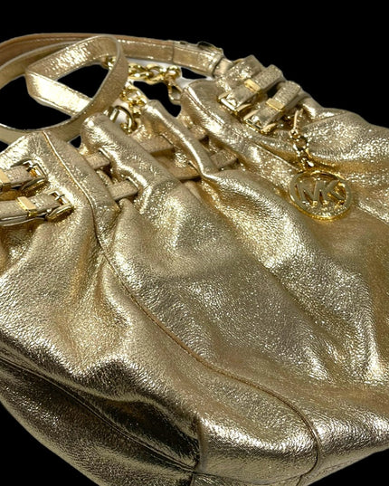 Lovely Gold Metalic Michael Kors Large shoulder bag hobo