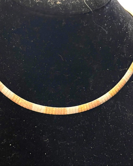Stering silver Italy 925 Tri color choker necklace