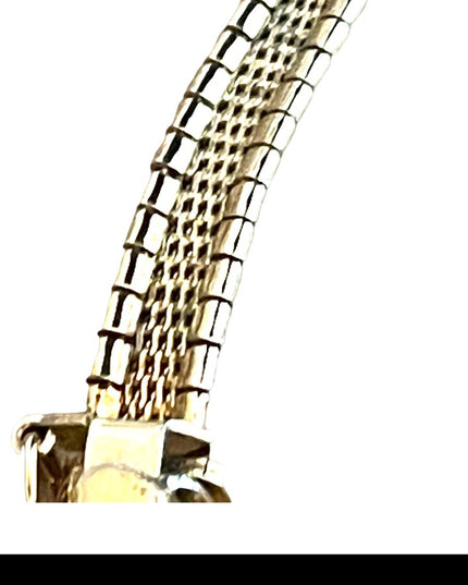 Stering silver Italy 925 Tri color choker necklace