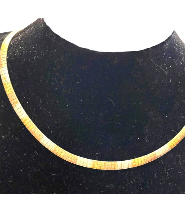 Stering silver Italy 925 Tri color choker necklace