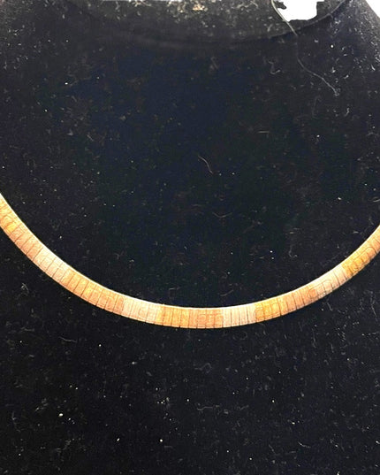 Stering silver Italy 925 Tri color choker necklace