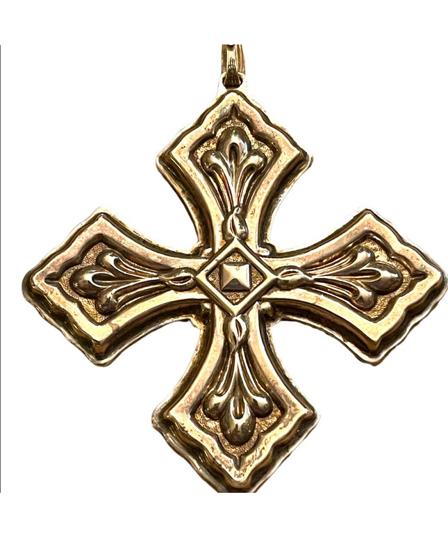 Vintage 1981 Reed & Barton Sterling silver 925 Christmas Cross necklace pendant