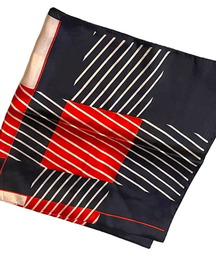 Vintage red white blue striped nautical sailor Acetate scarf