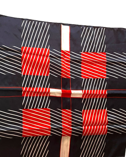 Vintage red white blue striped nautical sailor Acetate scarf