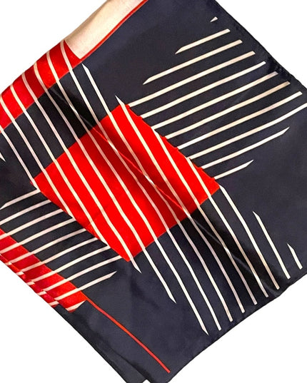 Vintage red white blue striped nautical sailor Acetate scarf