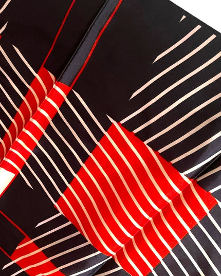 Vintage red white blue striped nautical sailor Acetate scarf