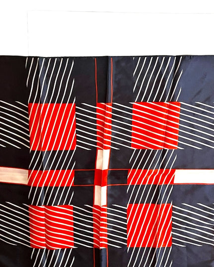 Vintage red white blue striped nautical sailor Acetate scarf