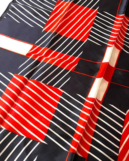 Vintage red white blue striped nautical sailor Acetate scarf