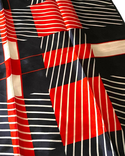 Vintage red white blue striped nautical sailor Acetate scarf