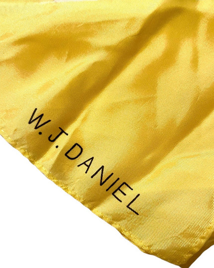 Vintage 1960s WJ Daniel UK British Travel Vacation scarf Yellow Tourist