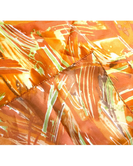 Vintage 1970s Groovy Yellow orange green funky abstract scard
