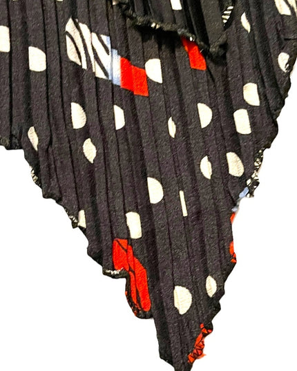 Lovely black w white polka dot scarf red lipstick and kiss poly scarf