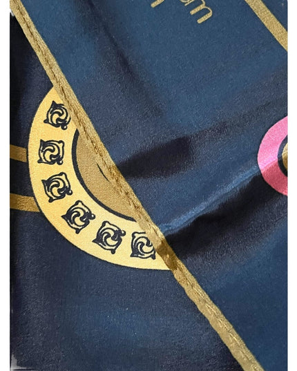 Vintage 1960s Monique Martin Blue pink Paisley large scarf wrap Silk