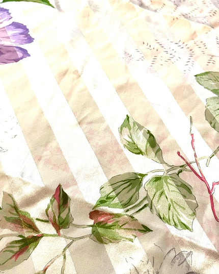 Vintage 1980s D este Italy Italian Purple flower Large silk scarf