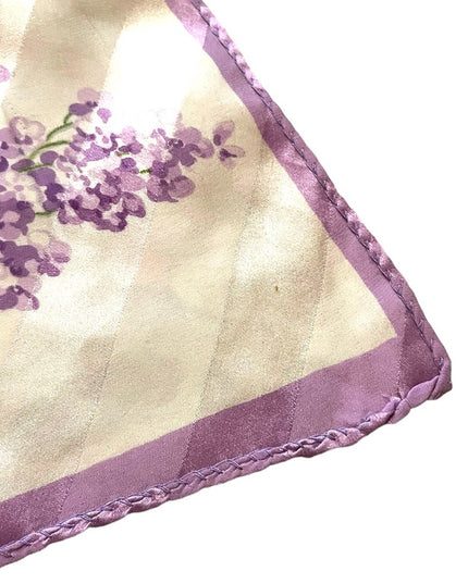 Vintage 1980s D este Italy Italian Purple flower Large silk scarf