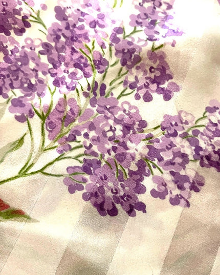 Vintage 1980s D este Italy Italian Purple flower Large silk scarf