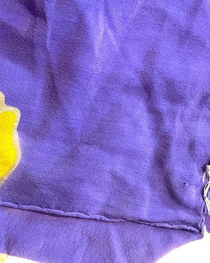 Vintage 1980s Silk large flowers Italy purple orange yellow scarf
