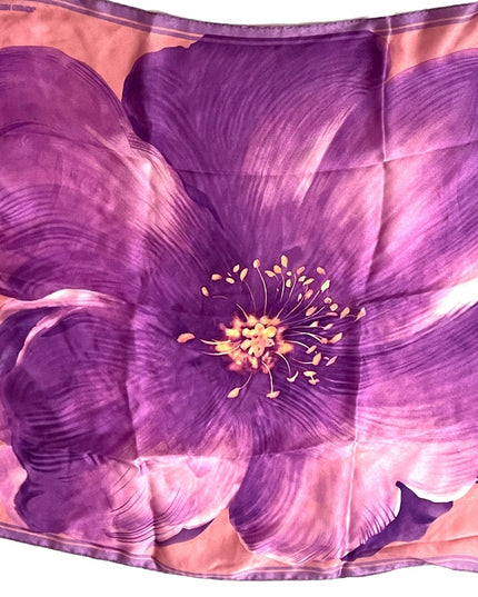 Jones New York Purple Clematis flower SILK Scarf