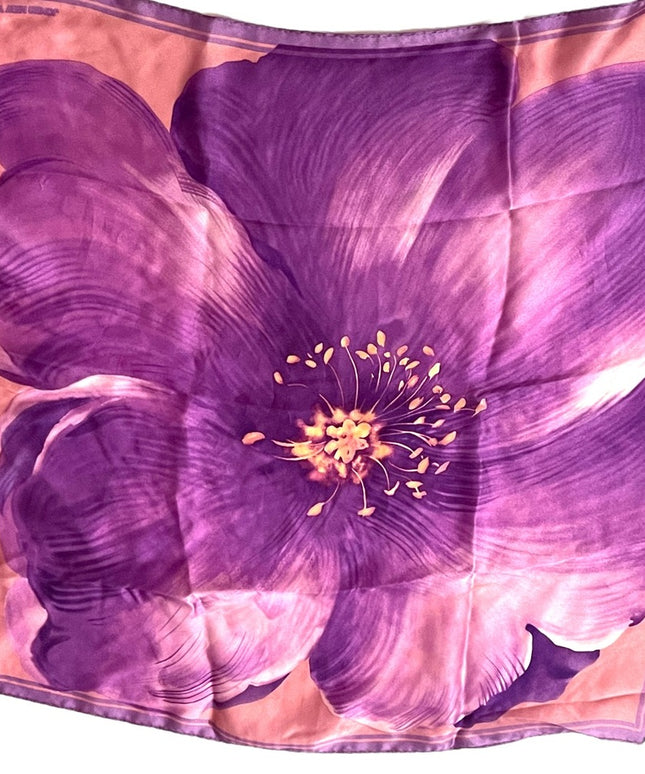 Jones New York Purple Clematis flower SILK Scarf