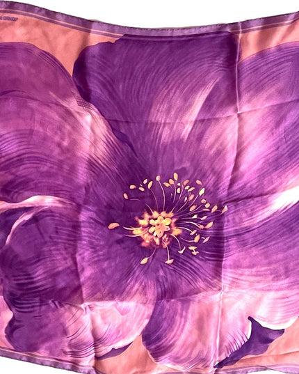 Jones New York Purple Clematis flower SILK Scarf