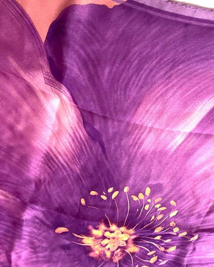 Jones New York Purple Clematis flower SILK Scarf