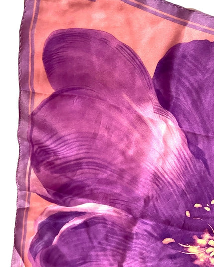 Jones New York Purple Clematis flower SILK Scarf
