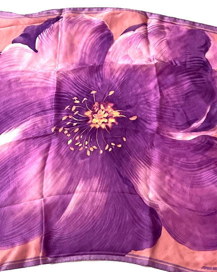 Jones New York Purple Clematis flower SILK Scarf