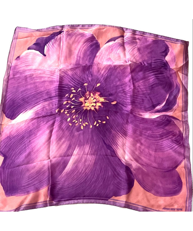 Jones New York Purple Clematis flower SILK Scarf