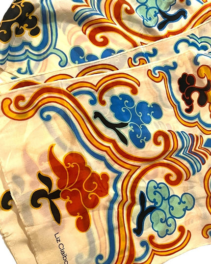 Liz Claiborne Beautiful Deco abstract colorful SILK Scarf