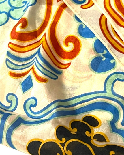 Liz Claiborne Beautiful Deco abstract colorful SILK Scarf
